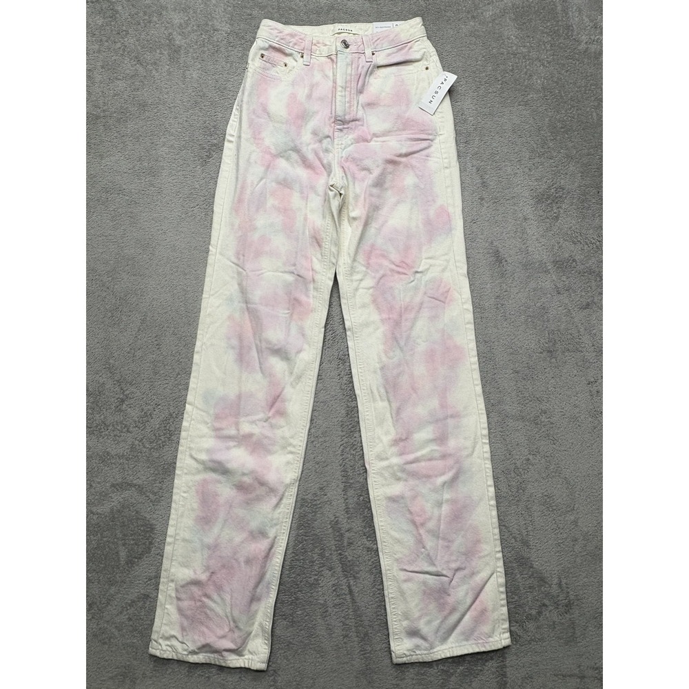 PACSUN Jeans Womens 25 Pink White Washed Ash 90s Boyfriend High Rise Straight
